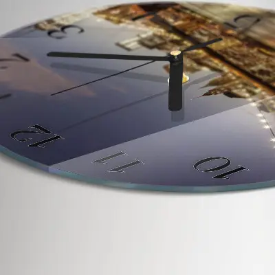 Wandklok glas decoratie rond Nachtlampje