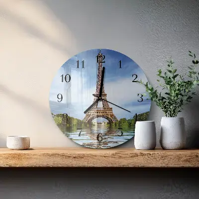Ronde glazen klok Eiffeltoren