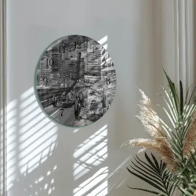Ronde glas klok Raceauto