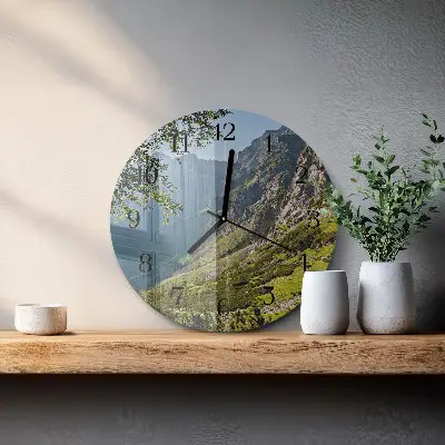 Klok glas met opdruk rond Bergen