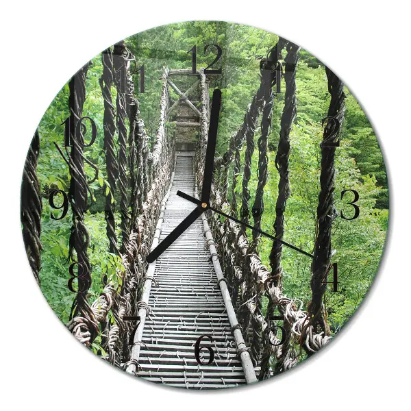 Wandklok glas decoratie rond Hangbrug