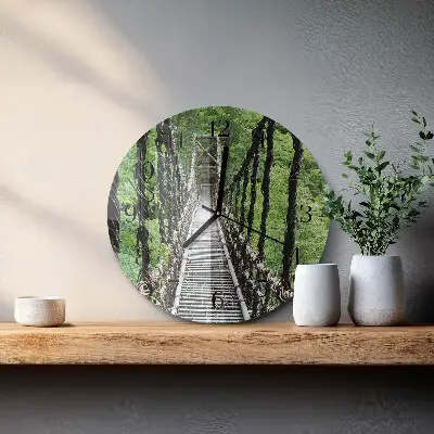 Wandklok glas decoratie rond Hangbrug