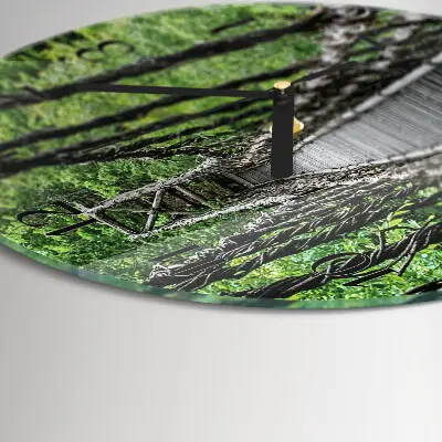 Wandklok glas decoratie rond Hangbrug