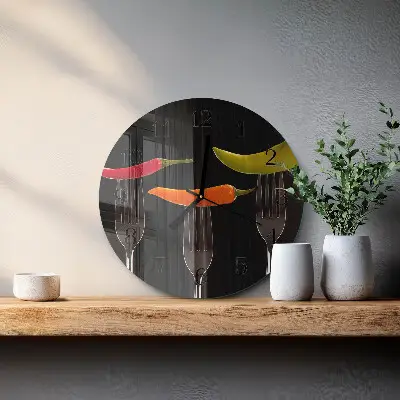 Ronde glas klok Vork