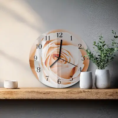 Klok glas met opdruk rond Roos
