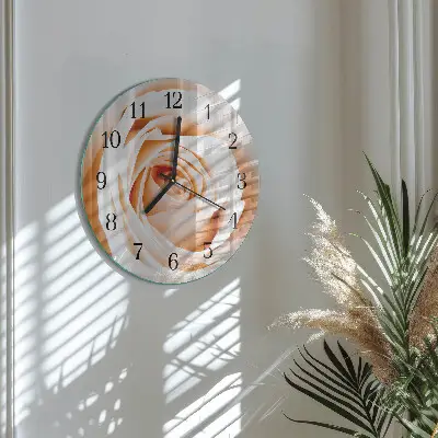 Klok glas met opdruk rond Roos