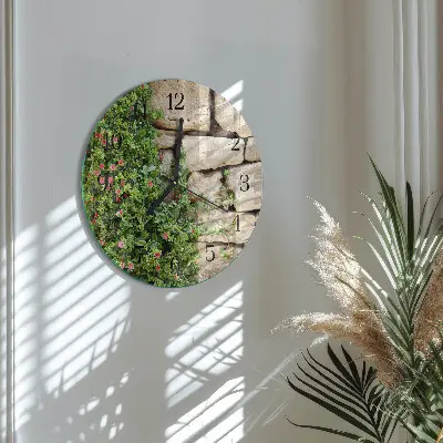 Ronde glazen wandklok Stenen van de natuur