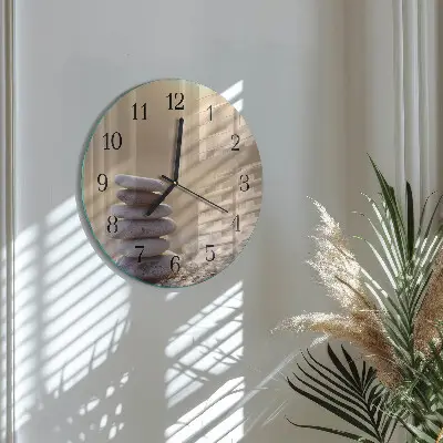 Ronde glazen klok Stenen