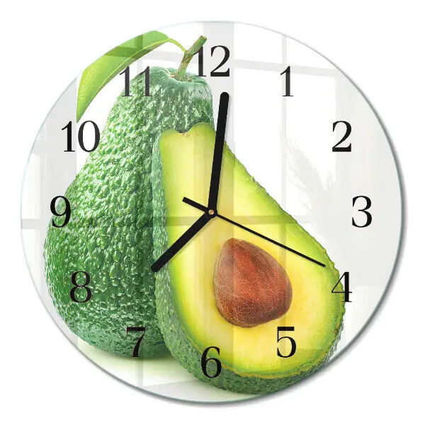 Ronde glas klok Avocado