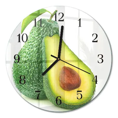 Ronde glas klok Avocado