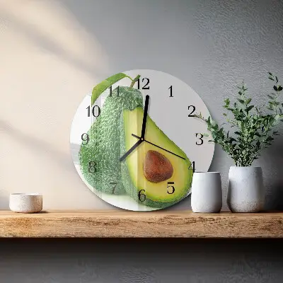 Ronde glas klok Avocado