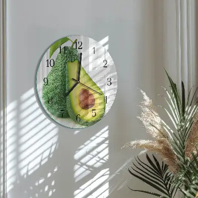 Ronde glas klok Avocado