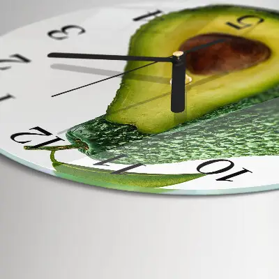 Ronde glas klok Avocado