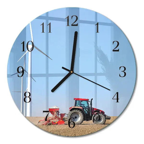 Ronde glas klok Tractorveld