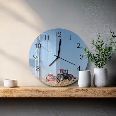 Ronde glas klok Tractorveld