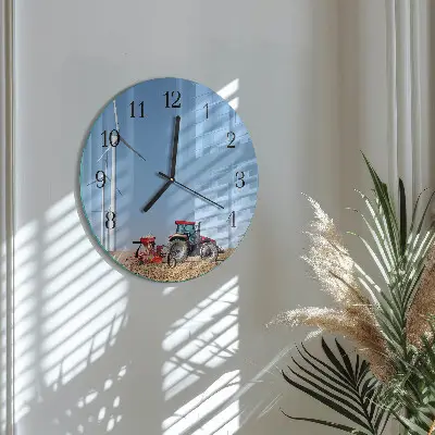 Ronde glas klok Tractorveld
