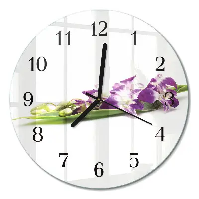 Klok glas met opdruk rond Bloemen
