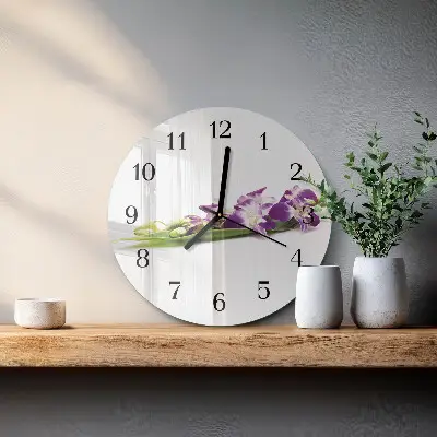 Klok glas met opdruk rond Bloemen