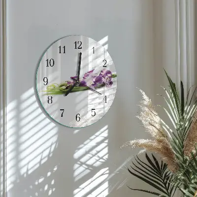 Klok glas met opdruk rond Bloemen