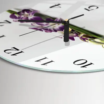 Klok glas met opdruk rond Bloemen