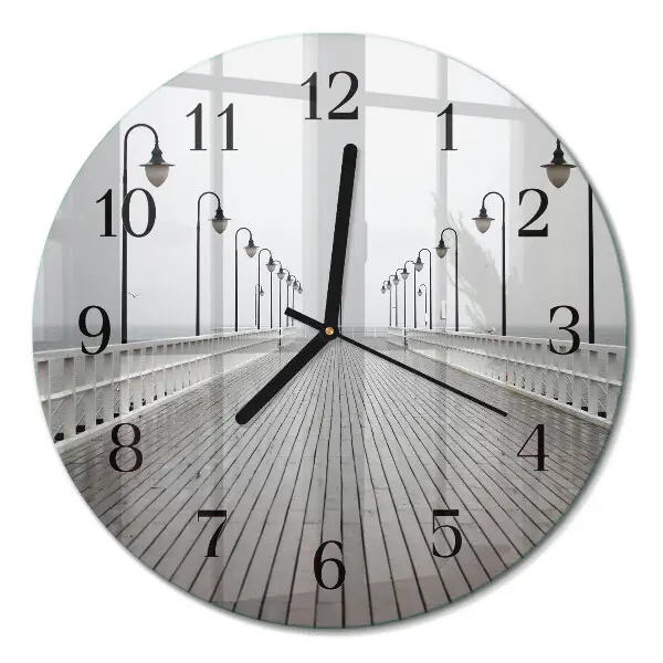 Ronde glazen wandklok Pier