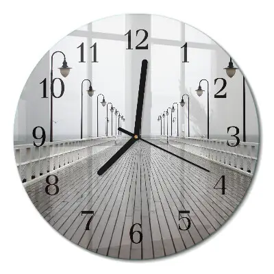 Ronde glazen wandklok Pier