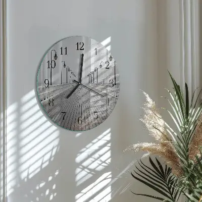 Ronde glazen wandklok Pier