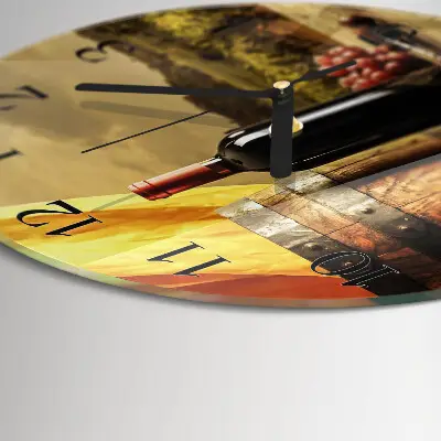 Wandklok glas decoratie rond Een wijnvat