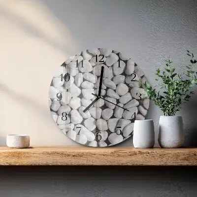 Ronde glas klok Stenen