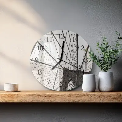 Klok glas met opdruk rond Brooklynbrug