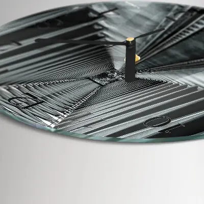 Ronde glazen wandklok Spoorwegen