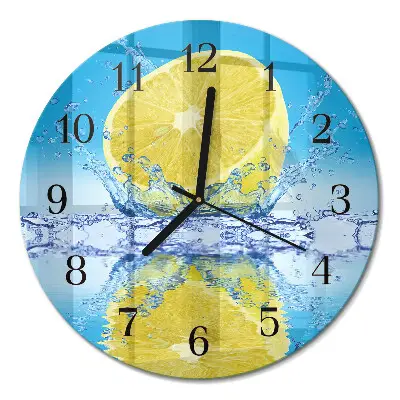 Ronde glas klok Citrus