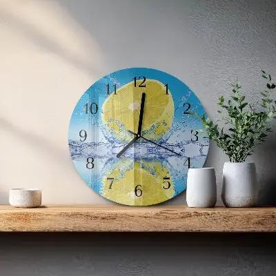 Ronde glas klok Citrus