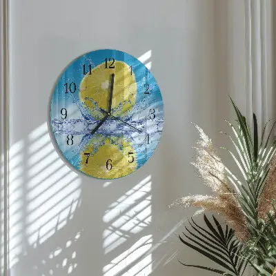 Ronde glas klok Citrus