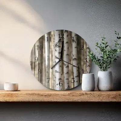 Klok glas met opdruk rond Berken