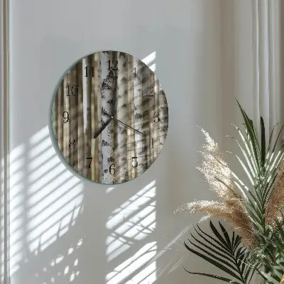 Klok glas met opdruk rond Berken
