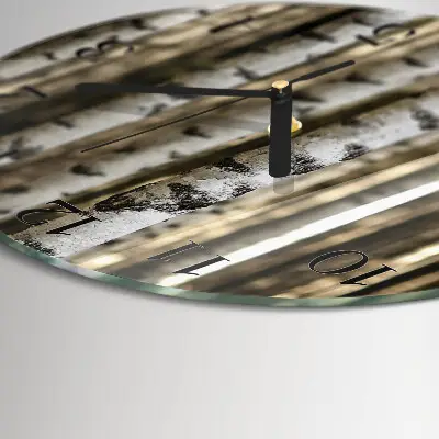 Klok glas met opdruk rond Berken