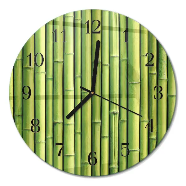 Wandklok glas decoratie rond Bamboe