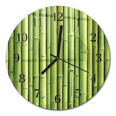 Wandklok glas decoratie rond Bamboe