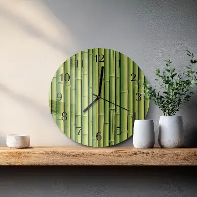 Wandklok glas decoratie rond Bamboe