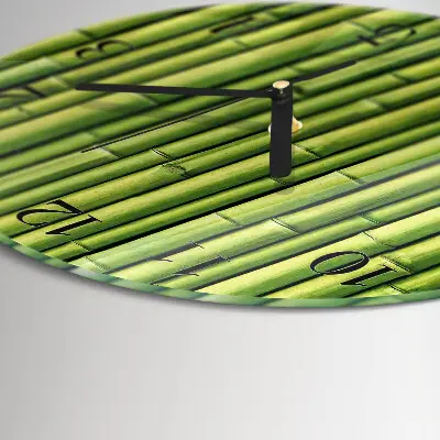 Wandklok glas decoratie rond Bamboe