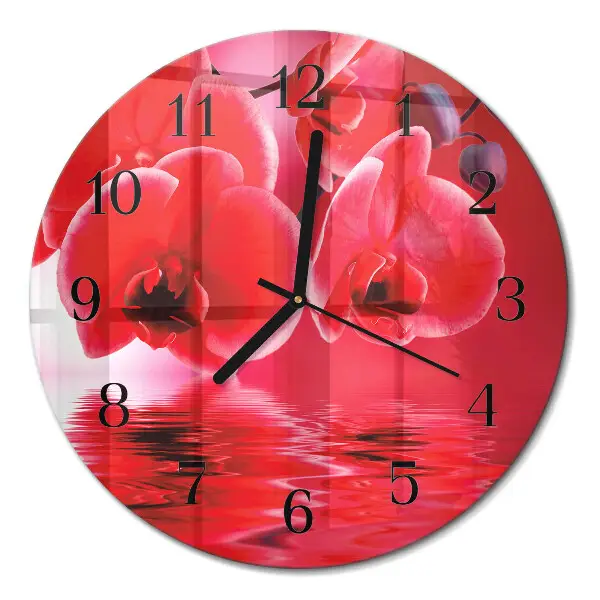 Klok glas met opdruk rond Orchidee