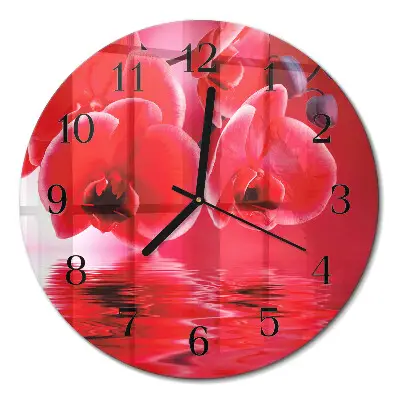 Klok glas met opdruk rond Orchidee