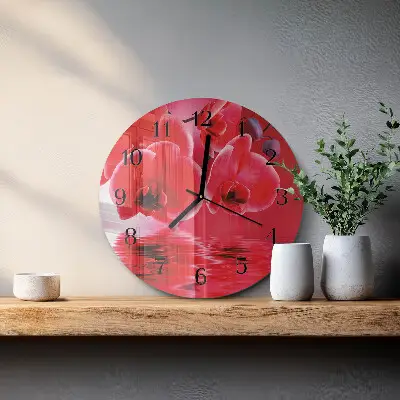 Klok glas met opdruk rond Orchidee