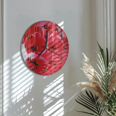 Klok glas met opdruk rond Orchidee