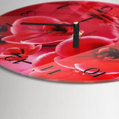 Klok glas met opdruk rond Orchidee