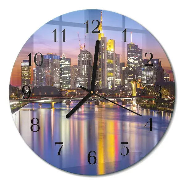 Ronde glazen wandklok Horizon