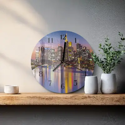 Ronde glazen wandklok Horizon