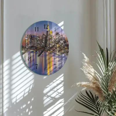 Ronde glazen wandklok Horizon