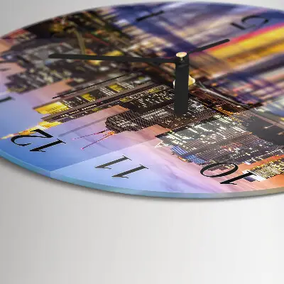 Ronde glazen wandklok Horizon